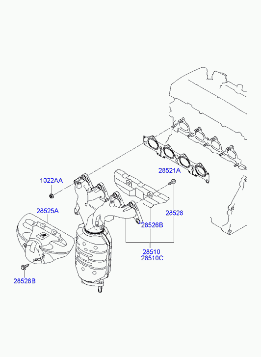 Коллектор выпускной для Хендай Туссан 2004-2010