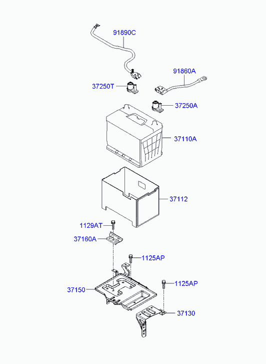 Аккумулятор для Хендай Туссан 2004-2010