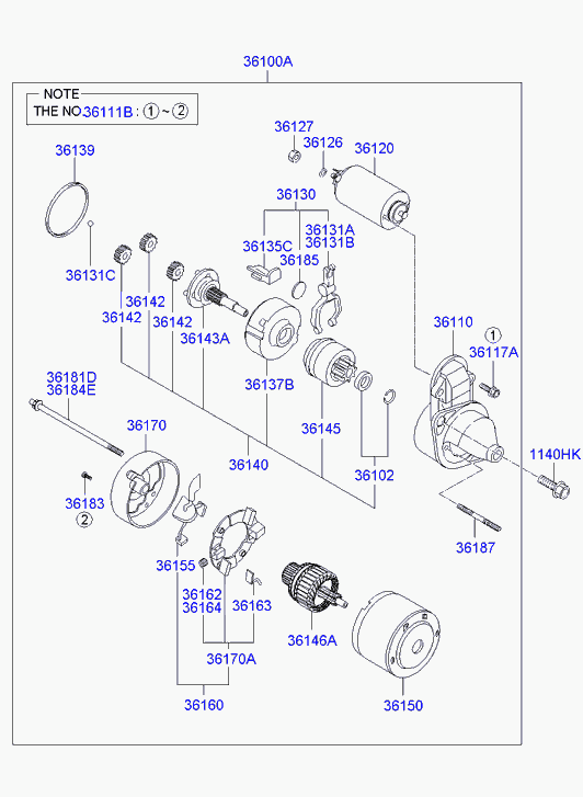Стартер в сборе для Хендай Туссан 2004-2010