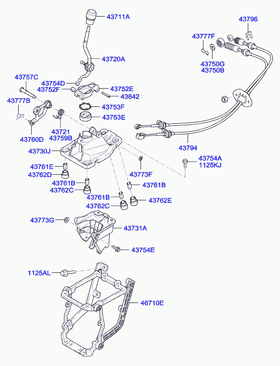 Рычаг переключения скоростей для Хендай Туссан 2004-2010