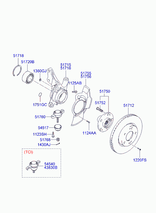 Ступица передняя для Хендай Туссан 2004-2010