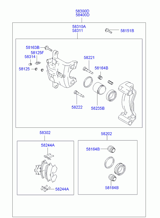 Колодки тормозные задние для Хендай Туссан 2004-2010