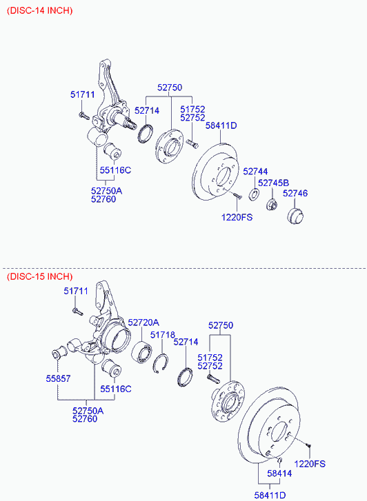 Поворотный кулак задний левый для Хендай Туссан 2004-2010