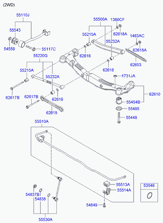 Рычаг задний нижний левый для Хендай Туссан 2004-2010