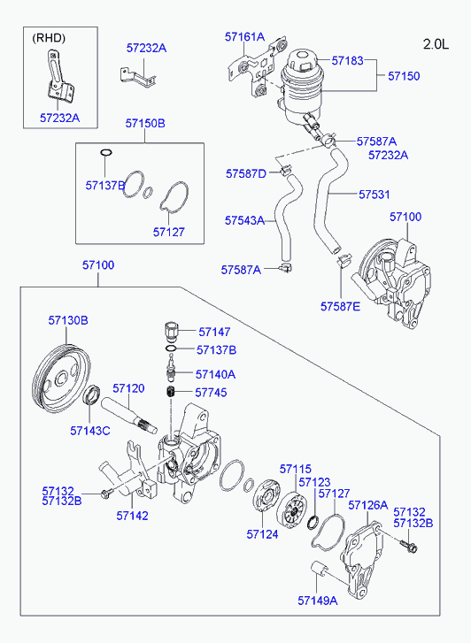 Насос ГУР для Хендай Туссан 2004-2010