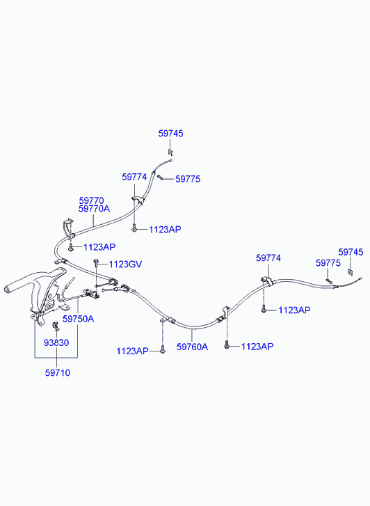 Трос левый стояночного, ручного тормоза для Хендай Туссан 2004-2010