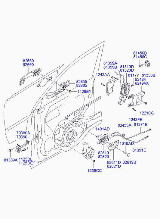 Ручка передней правая двери для Хендай Туссан 2004-2010
