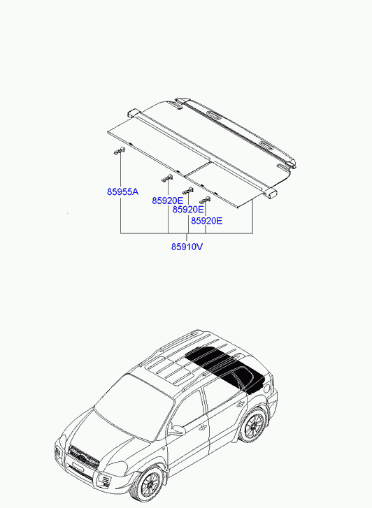 Полка багажника для Хендай Туссан 2004-2010