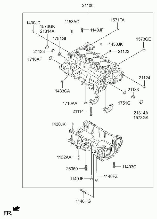 Блок цилиндров в сборе для Киа Венга 2009-2014