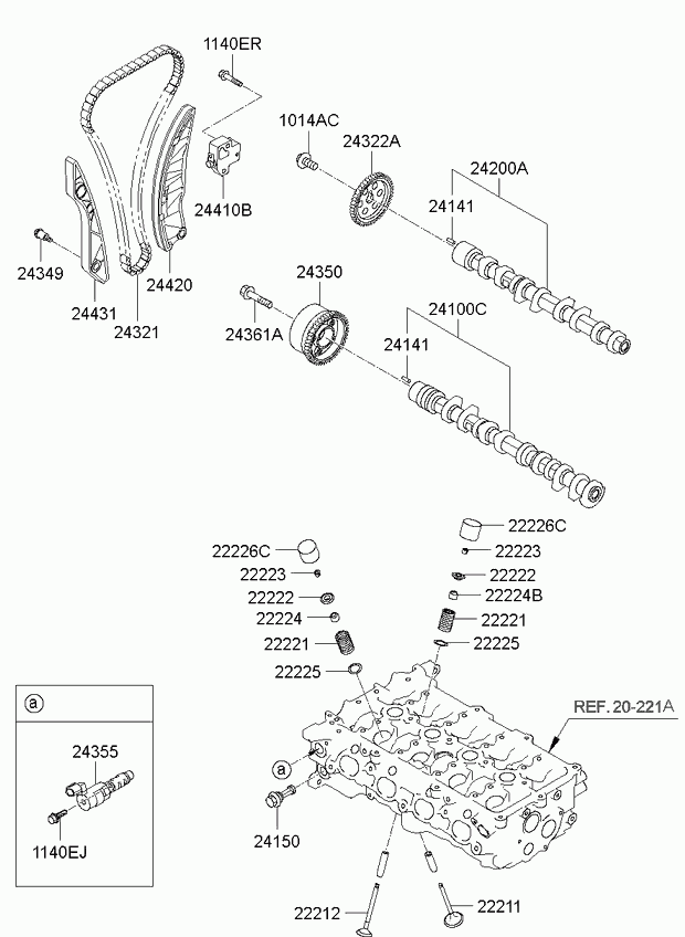 Шестерня выпускного распредвала для Киа Венга 2009-2014