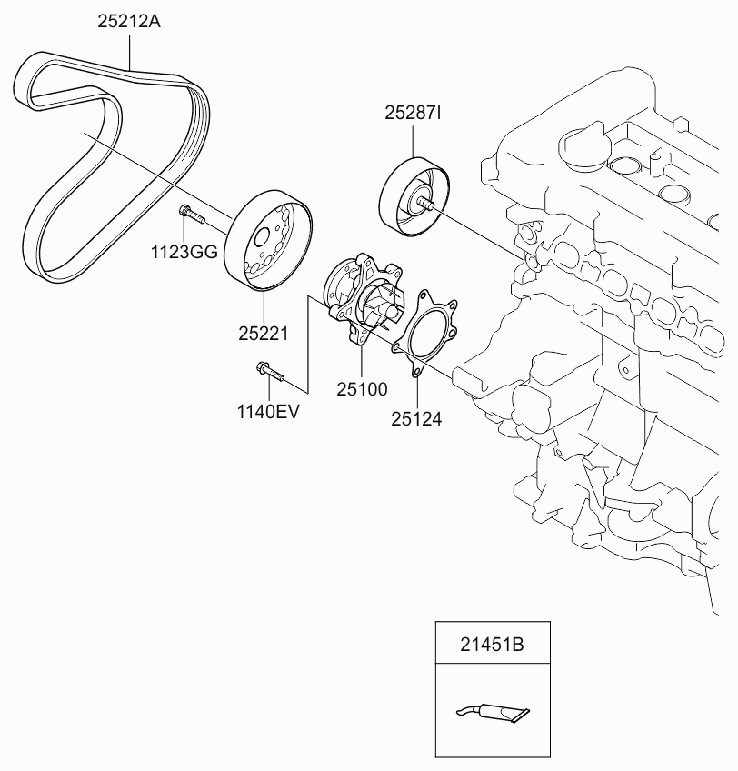 Помпа водяная для Киа Венга 2009-2014