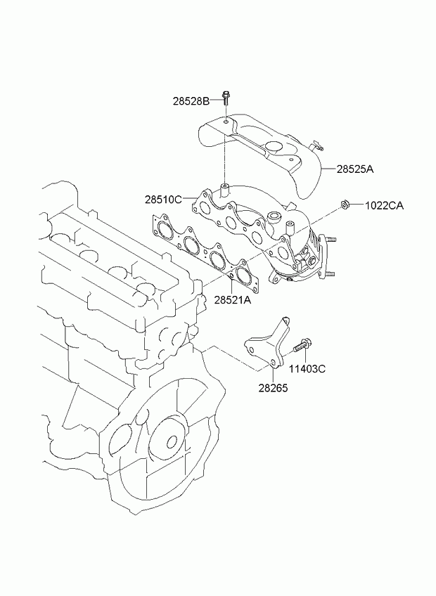 Коллектор выпускной для Киа Венга 2009-2014