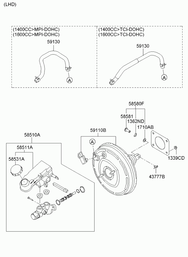 Усилитель тормозов для Киа Венга 2009-2014