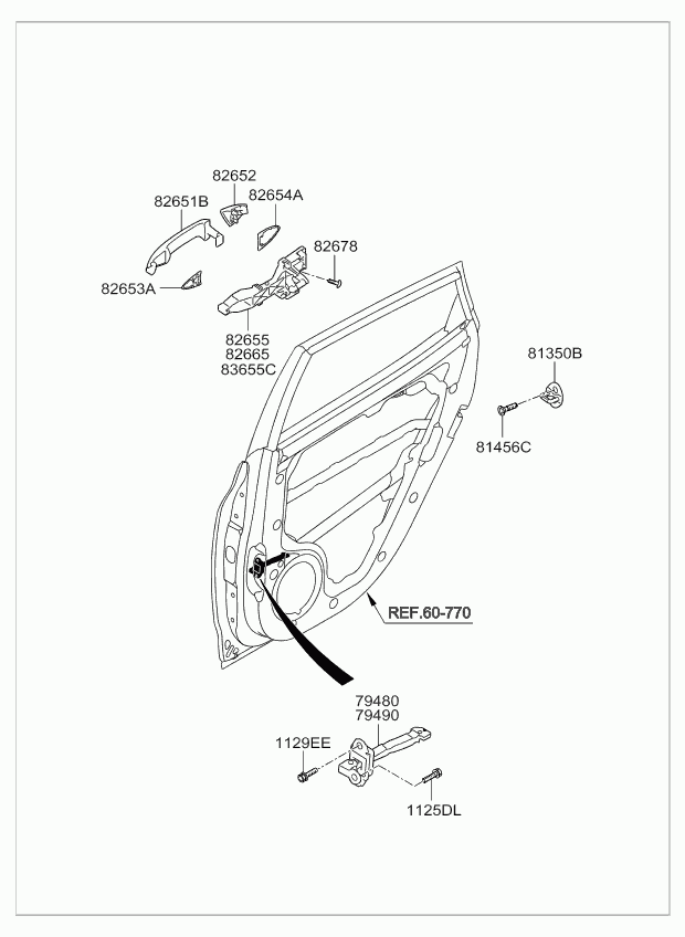 Ручка задней двери для Киа Венга 2009-2014