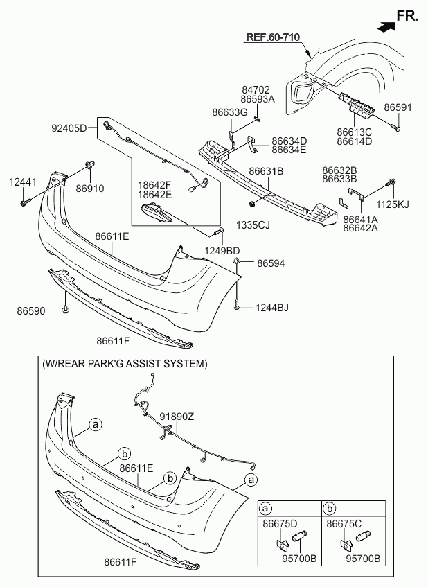 Бампер задний для Киа Венга 2009-2014