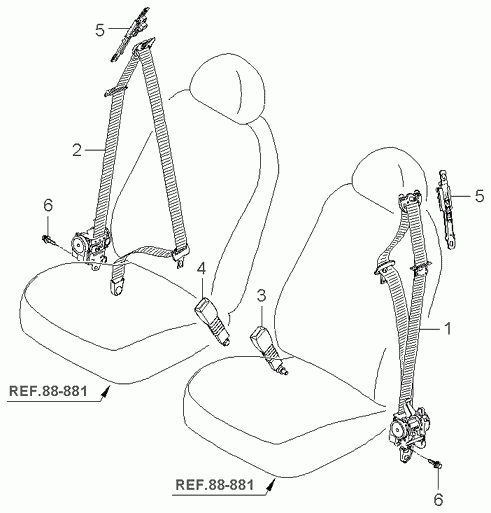 Ремень безопасности водителя для Киа Венга 2009-2014