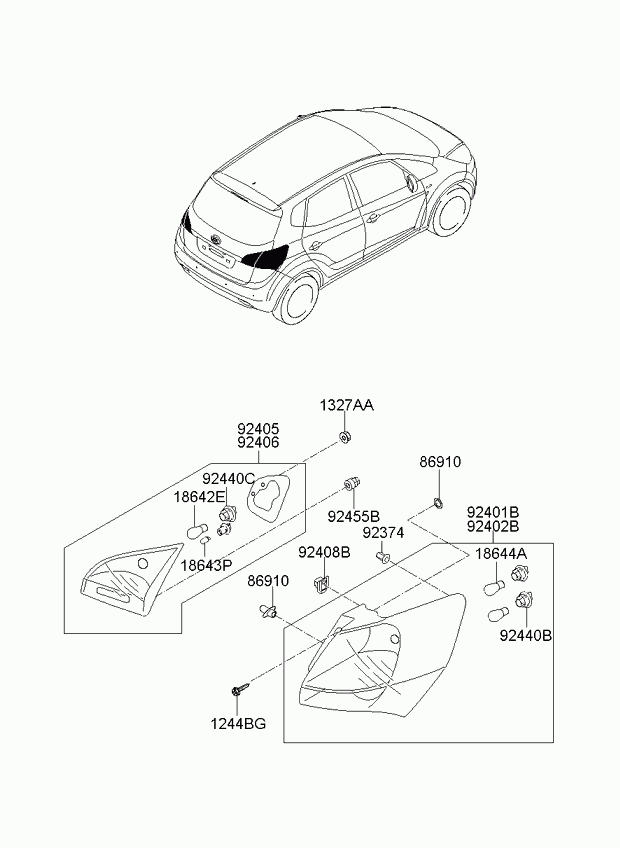 Фонарь задний правый на крыле для Киа Венга 2009-2014