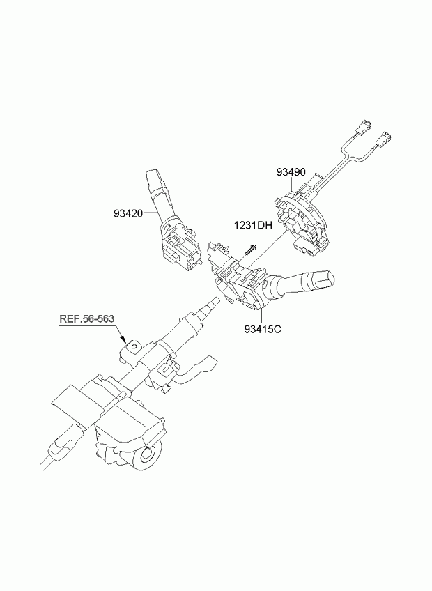Левый подрулевой переключатель для Киа Венга 2009-2014