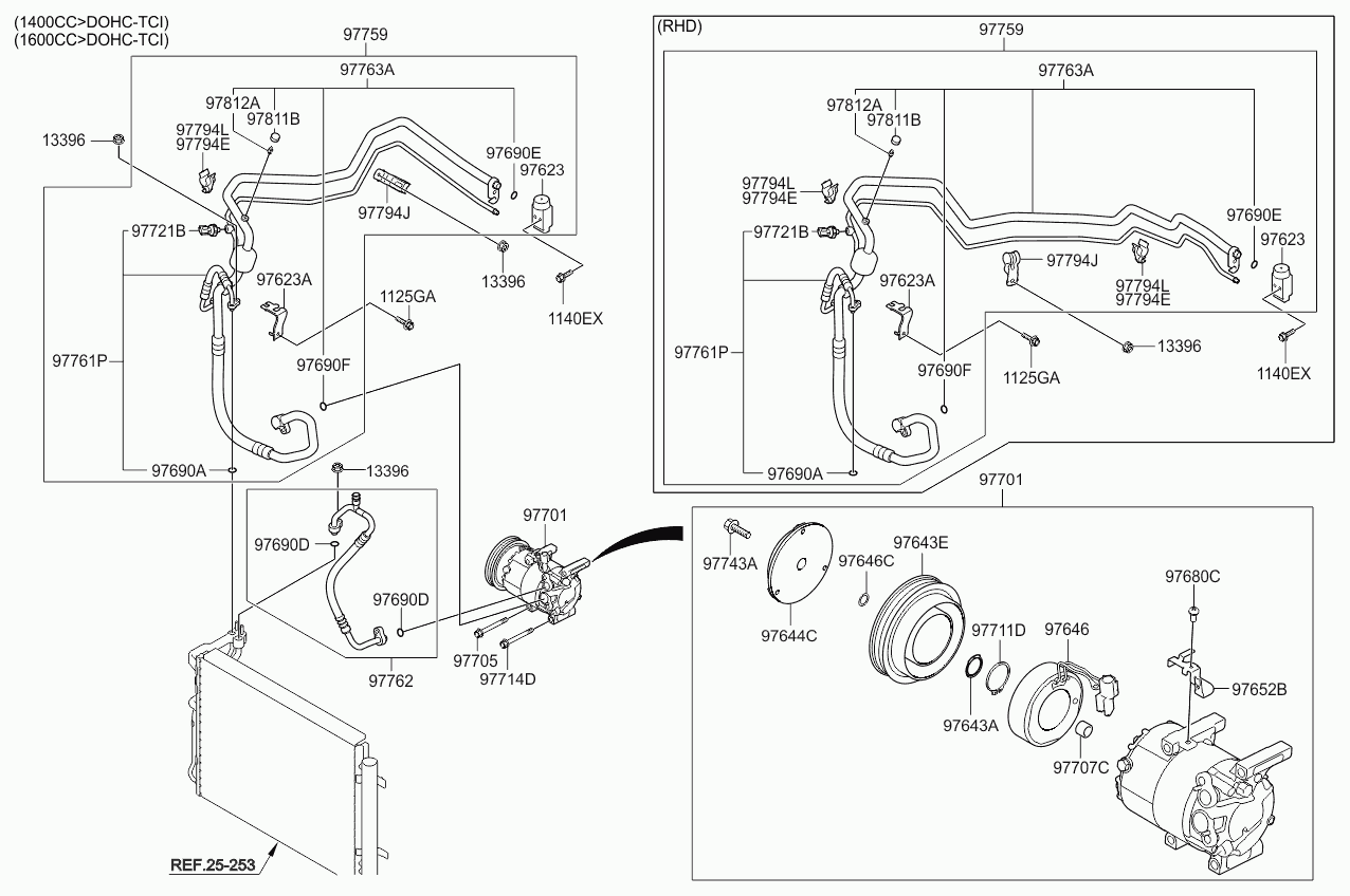 Компрессор кондиционера для Киа Венга 2009-2014