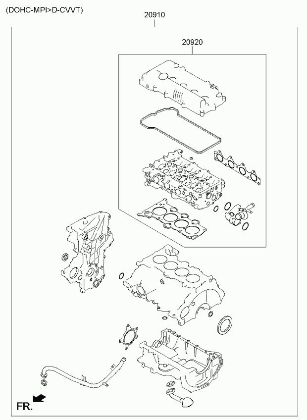Комплект прокладок для двигателя для Киа Сид 2012-2015