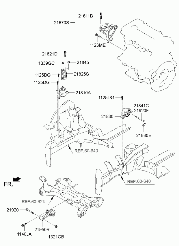 Подушка двигателя левая для Киа Сид 2012-2015