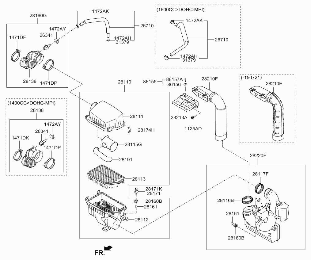 Фильтр воздушный, моторный для Киа Сид 2012-2015