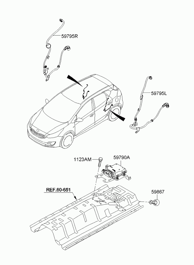 Трос правый стояночного, ручного тормоза для Киа Сид 2012-2015