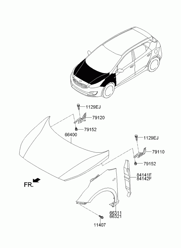 Крыло переднее правое для Киа Сид 2012-2015