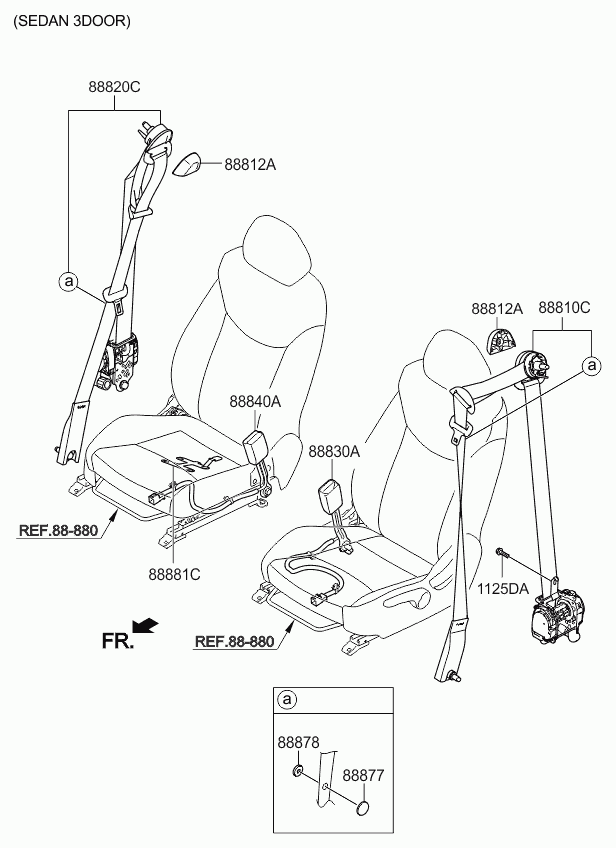 Ремень безопасности водителя для Киа Сид 2012-2015