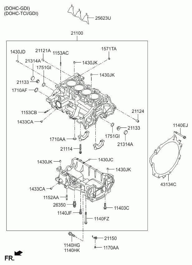 Блок цилиндров в сборе для Киа Сид 2015-2018