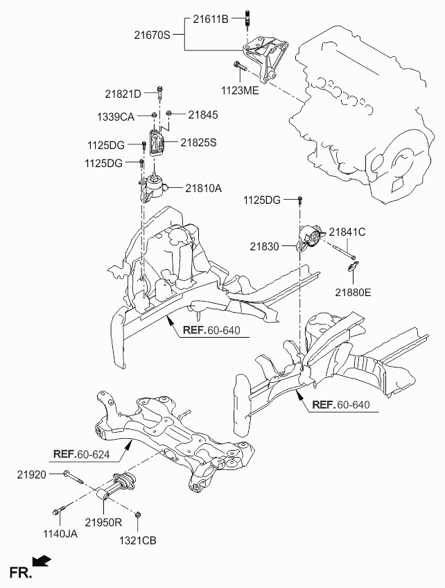 Подушка двигателя передняя для Киа Сид 2015-2018