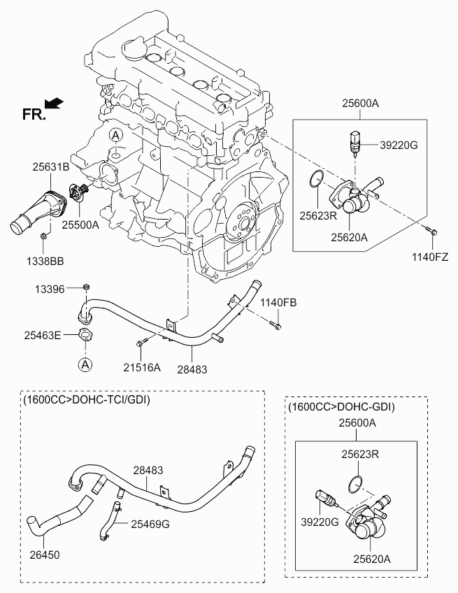 Корпус термостата в сборе для Киа Сид 2015-2018