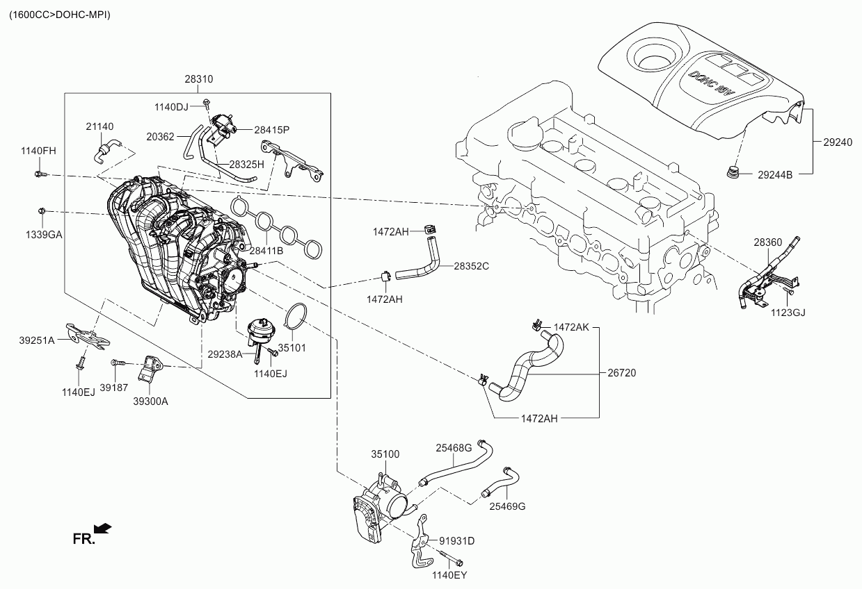 Коллектор впускной для Киа Сид 2015-2018