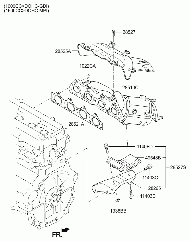 Коллектор выпускной для Киа Сид 2015-2018