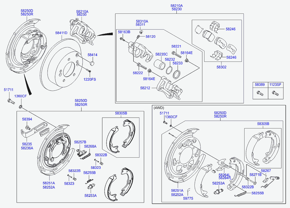 Суппорт тормозной задний левый для Киа Сид 2015-2018