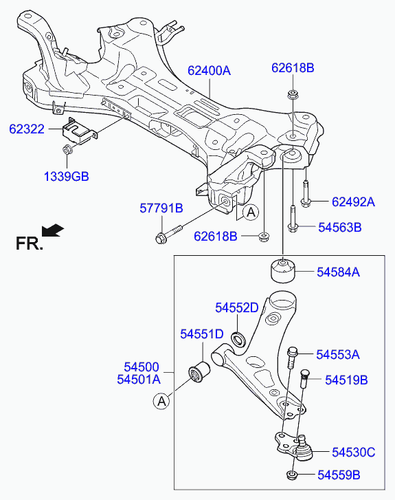 Подрамник передний, балка для Киа Сид 2015-2018