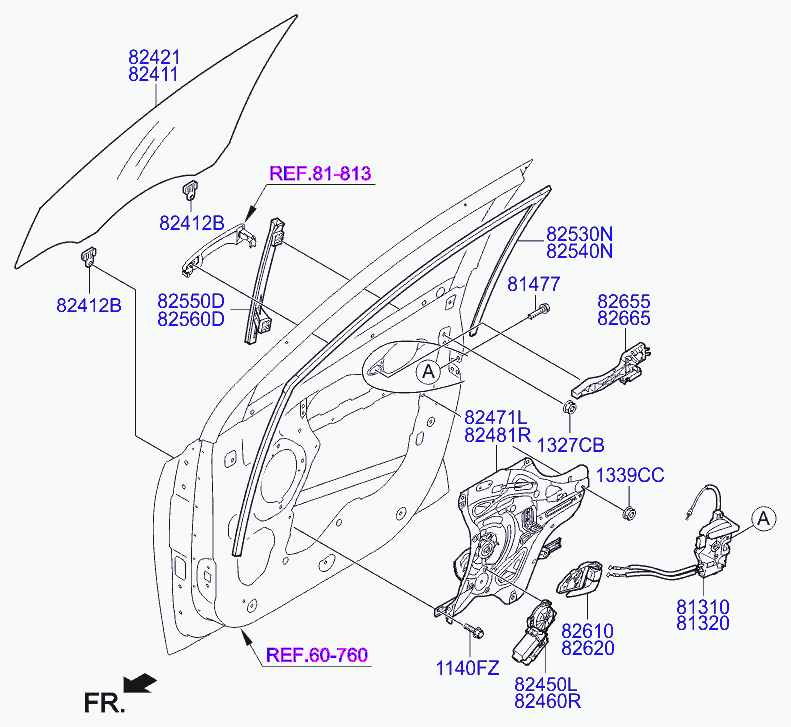 Замок передней правой двери для Киа Сид 2015-2018