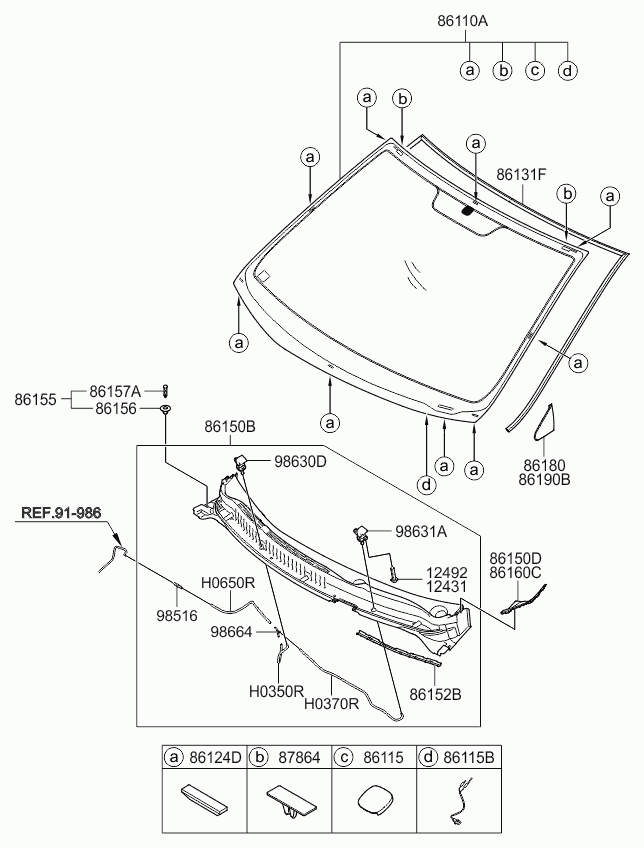 Лобовое стекло для Киа Сид 2015-2018