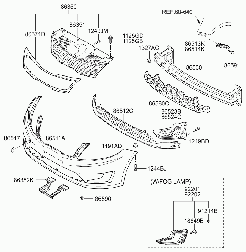 Бампер передний для Киа Сид 2015-2018