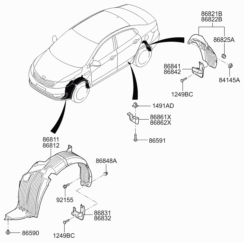 Подкрылок передний правый для Киа Сид 2015-2018