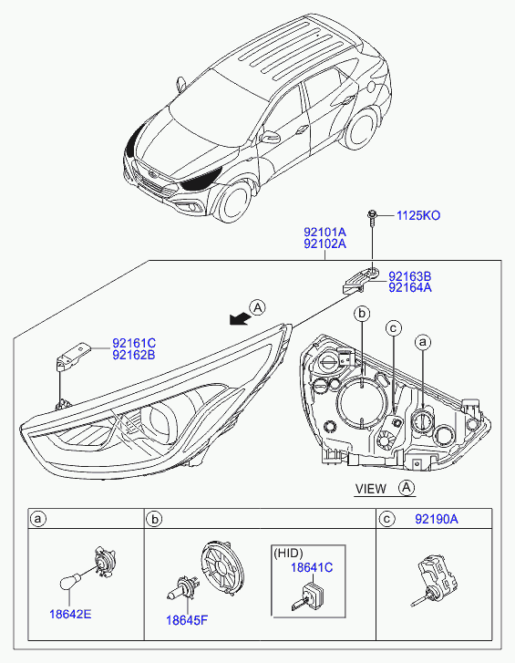 Фара левая в сборе для Киа Сид 2015-2018