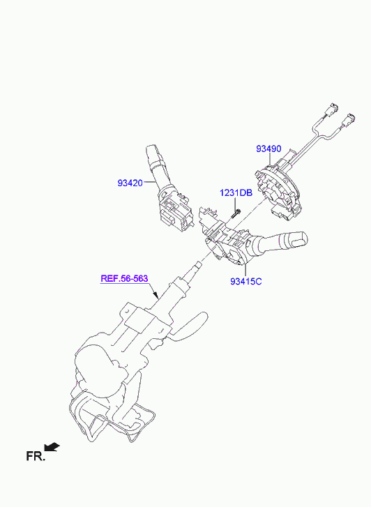 Подрулевой переключатель стеклоочистителя для Киа Сид 2015-2018