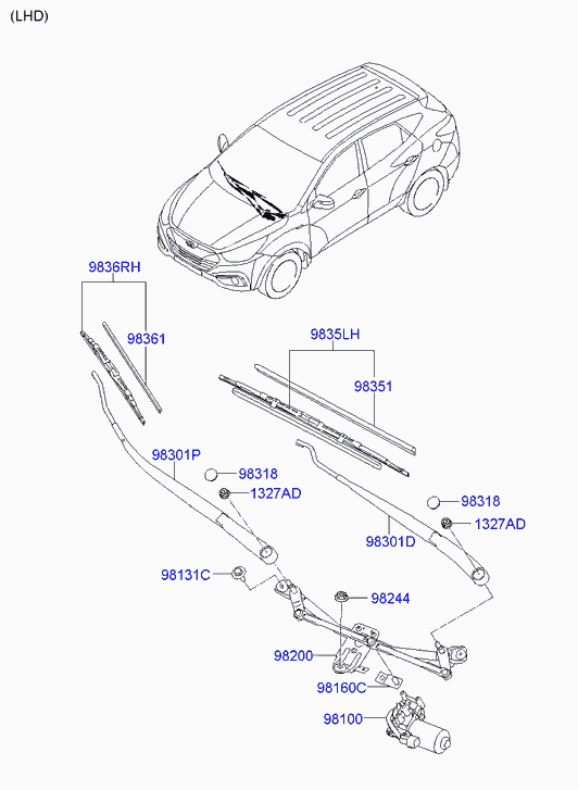 Трапеция переднего стеклоочистителя для Киа Сид 2015-2018